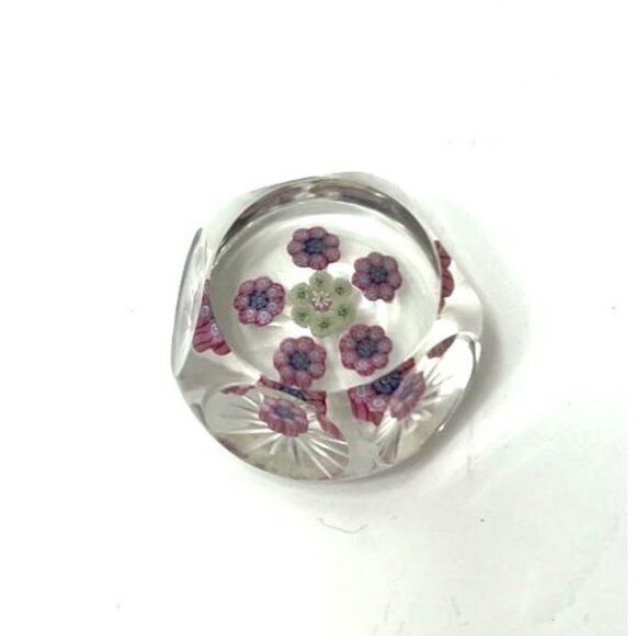 Vintage Glass Perthshire Paperweight PP14 1977 "I" Millefiori Flowers Star Base - Picture 1 of 7